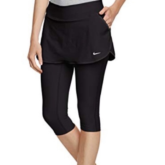 Nike Dri Fit Skirt Over Capri Leggings 